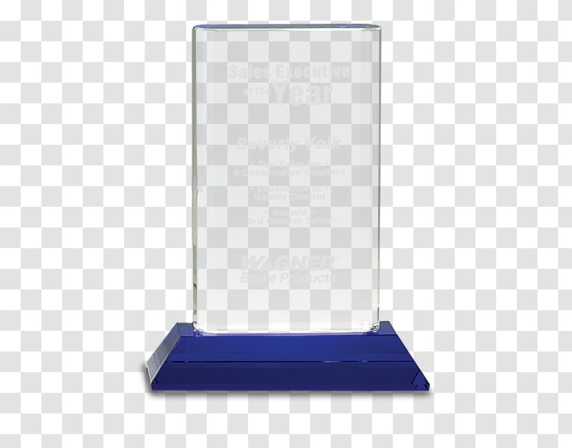 Trophy Award Commemorative Plaque Glass Crystal - Gold Transparent PNG