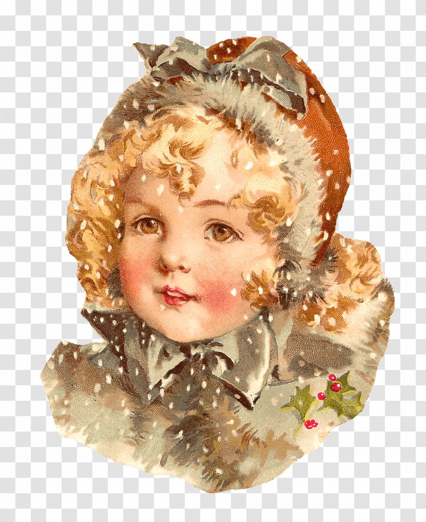 Victorian Era Child Clip Art - Frame - Vintage Christmas Transparent PNG