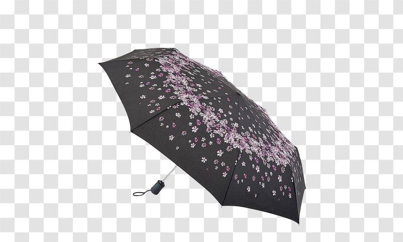 Umbrella Rain Clothing Handbag Flower - Black - Cherry Transparent PNG