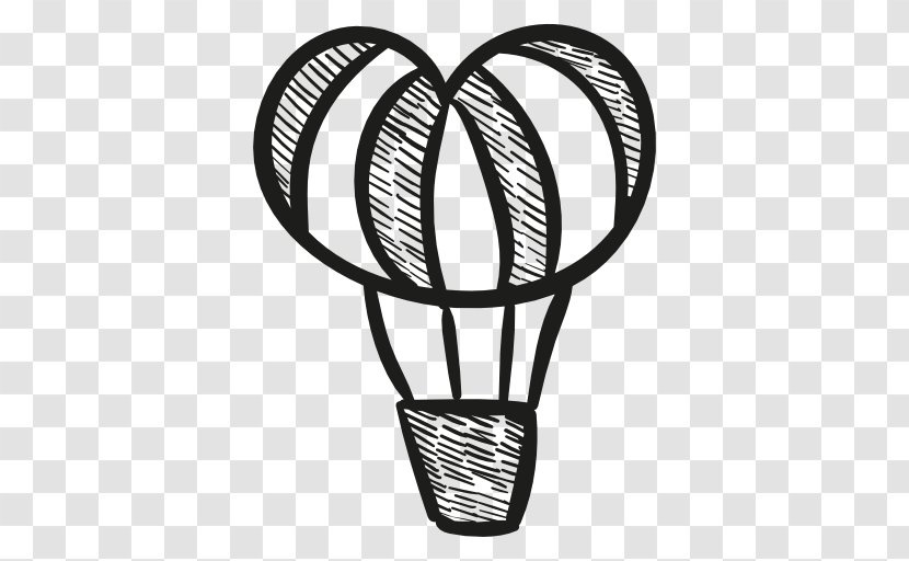 Hot Air - Black And White - Balloon Transparent PNG