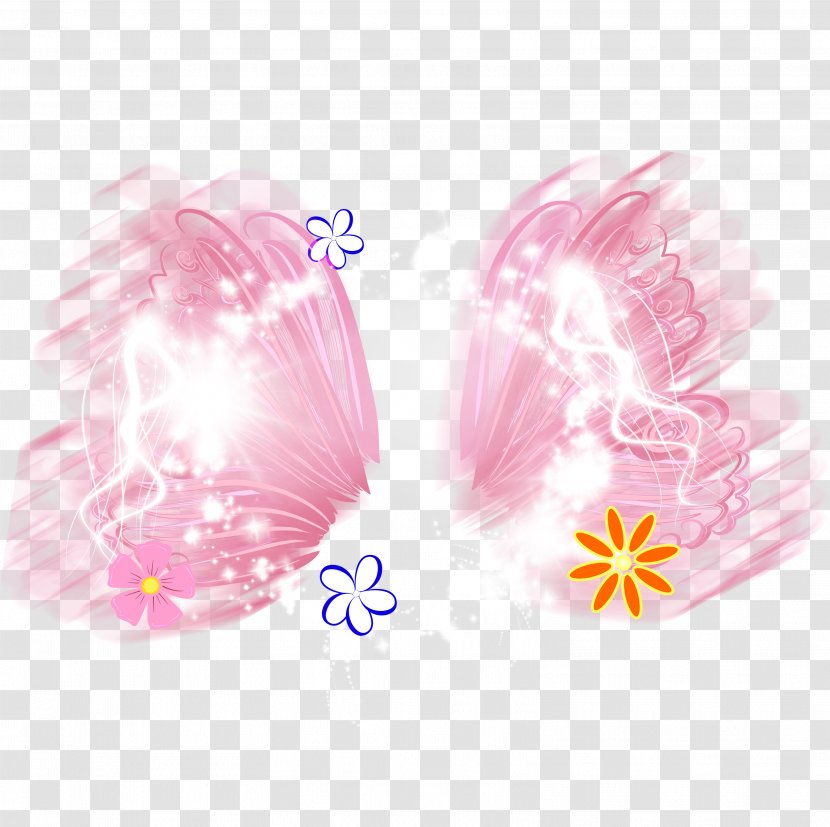 Butterfly Pink Wing - Color - Dream Flower Decoration Pattern Transparent PNG