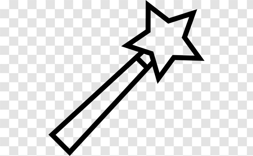 Wand Magic Clip Art - Monochrome - Witchcraft Transparent PNG