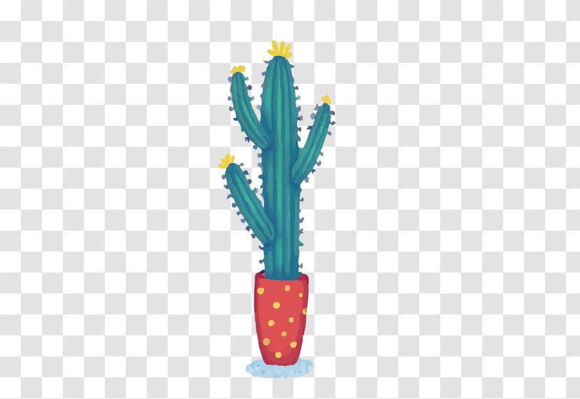 Cactaceae Illustration - Illustrator - Slender Green Cactus Transparent PNG