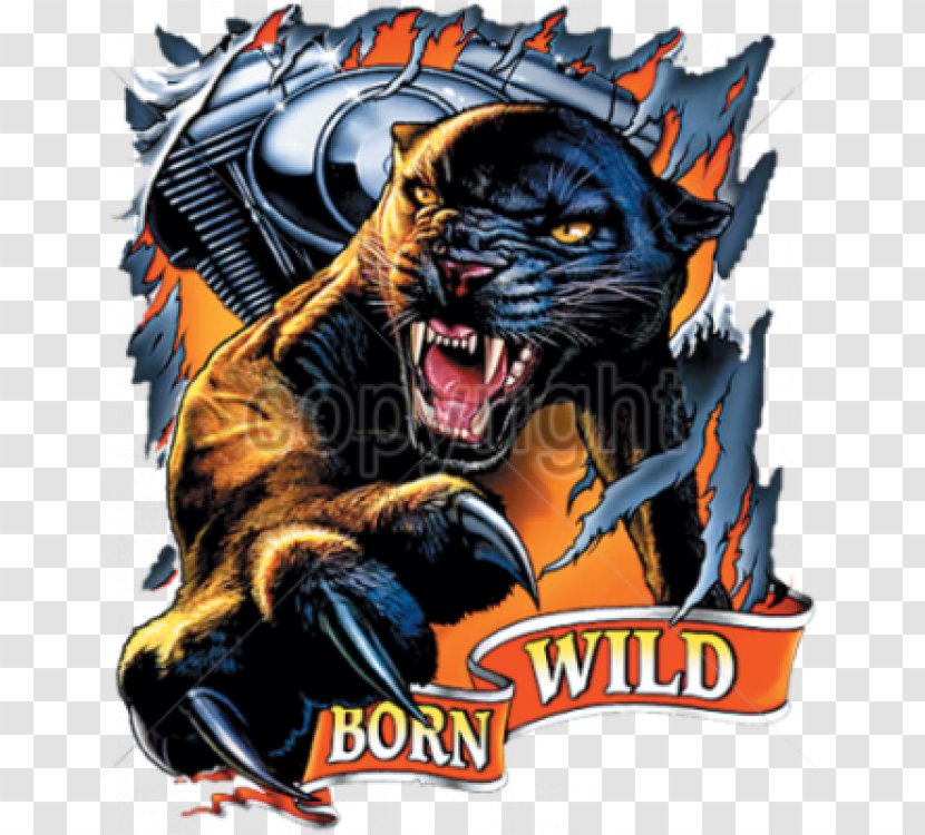 Motorcycle Illustration Black Panther Graphics Born To Be Wild - Animal Transparent PNG