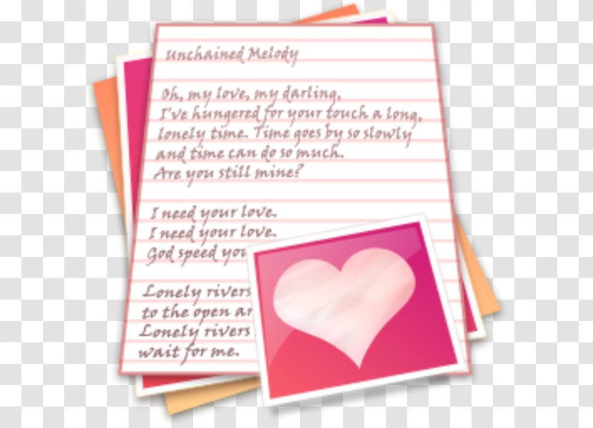 Paper Love Letter Valentine's Day - Unchained Melody Transparent PNG