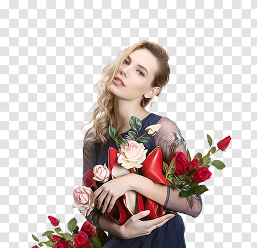 Model Bijin Make-up Designer - Frame - Europe And The United States Women Holding Flowers High Heels Transparent PNG
