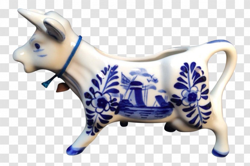 Cattle Blue And White Pottery Ceramic Cobalt Figurine - Hand-painted Cows Transparent PNG