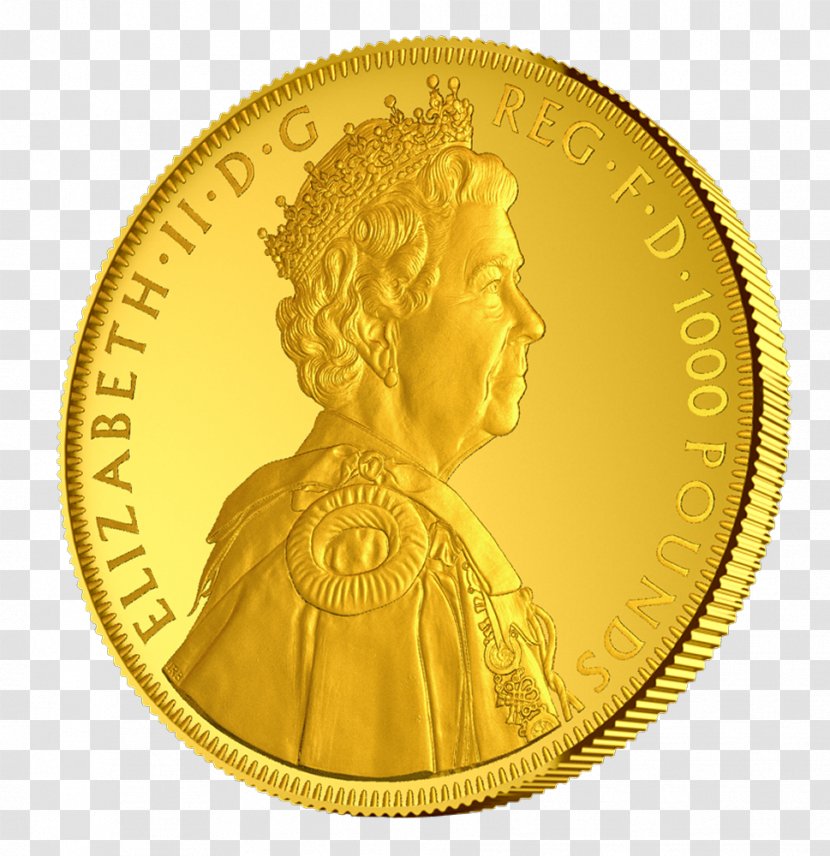 Gold Coin Diamond Jubilee Of Elizabeth II - Metal Transparent PNG