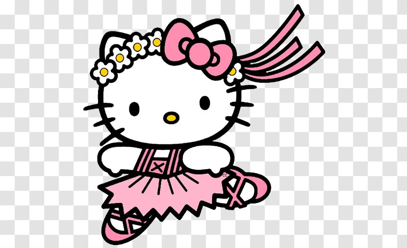 Hello Kitty Coloring Book Ballet Dancer Shoe - Cartoon - Cat Angel Cliparts Transparent PNG