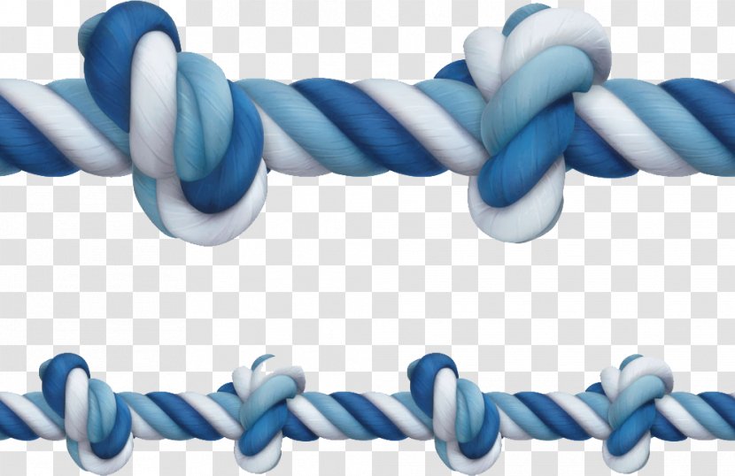 Rope Knot Illustration - Twine - Blue And White Striped Image Transparent PNG