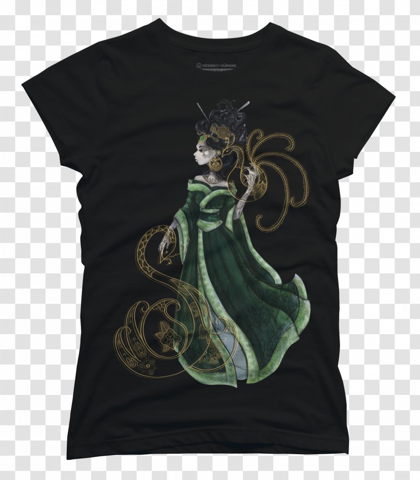 T-shirt Clothing Sleeve Canvas Print Gold - Geisha Transparent PNG