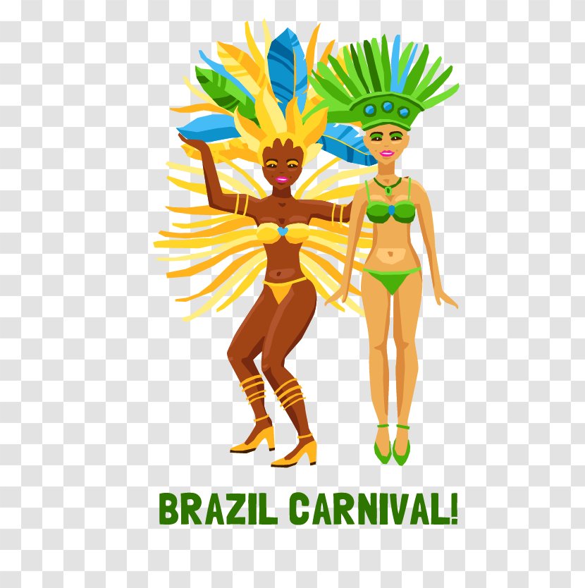 Carnival In Rio De Janeiro Brazilian Illustration - Cheerleaders Transparent PNG