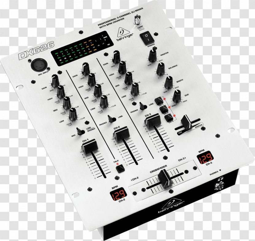 DJ Mixer Audio Mixers BEHRINGER Behringer PRO MIXER VMX100USB Fade Disc Jockey - Flower - Sb. Transparent PNG