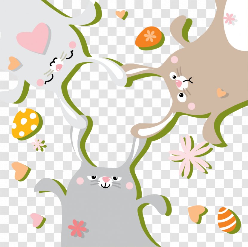 Easter Bunny Egg Rabbit - Art - Vector Hand-painted Transparent PNG