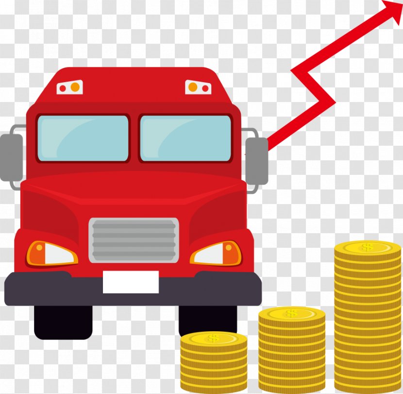 Petroleum Royalty-free Tank Truck Illustration - Transport - Vector Red Car With Gold Coins Transparent PNG