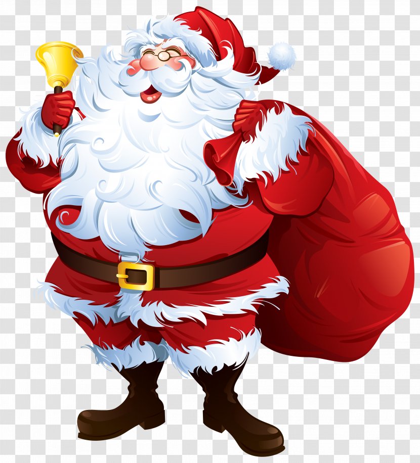 Santa Claus Clip Art - Clause - Takes The Bell Transparent PNG