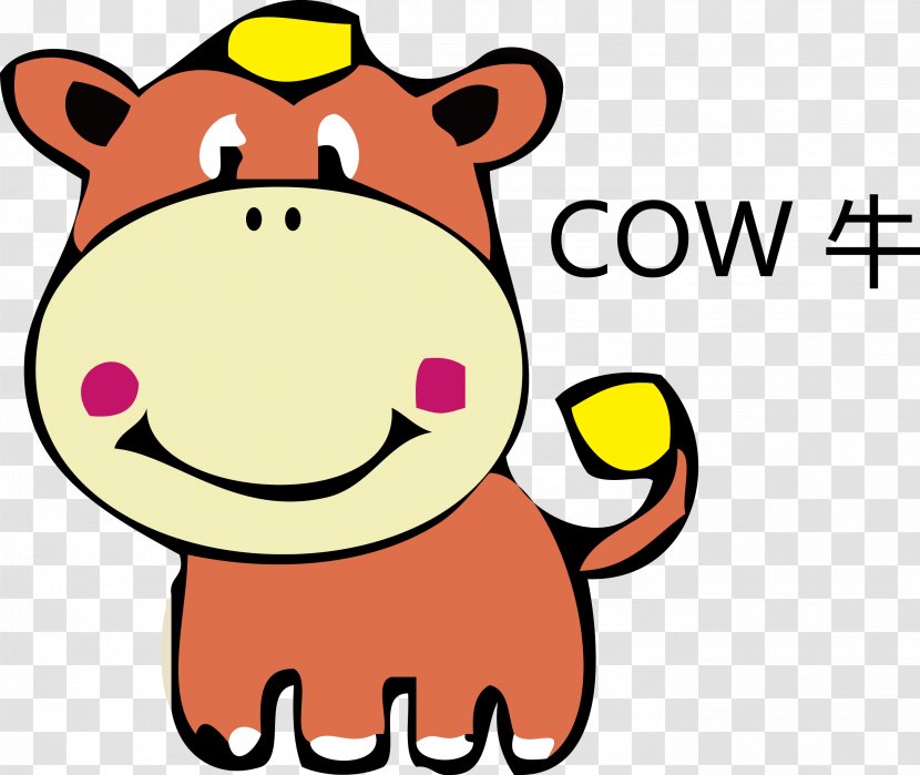 Cattle Cartoon Clip Art - Cute Cow Vector COW Transparent PNG