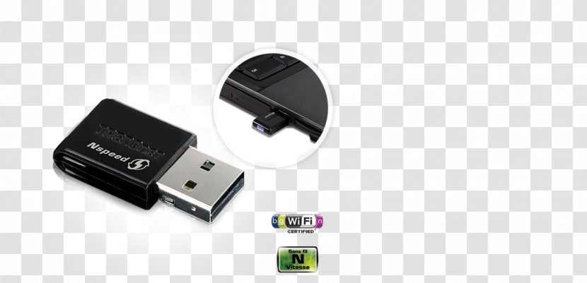 USB Flash Drives TRENDnet TEW-649UB Network Cards & Adapters Wireless Interface Controller - Usb Transparent PNG