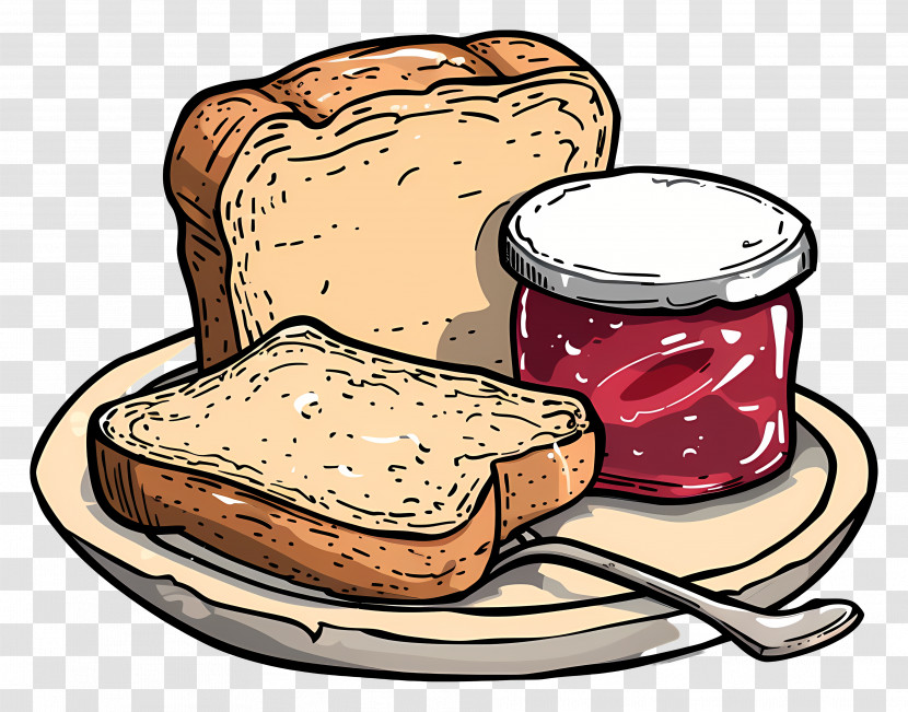 Bread And Jam - Delicious Bread And Jam On Plate Transparent PNG