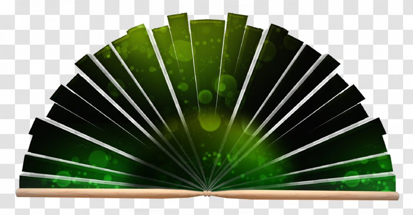 Saw Blade Hand Fan Paper - Green - Ventilation Transparent PNG