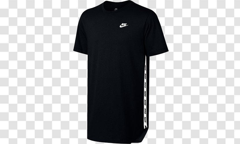T-shirt Clothing Crew Neck Sleeve - White - Black Design Transparent PNG