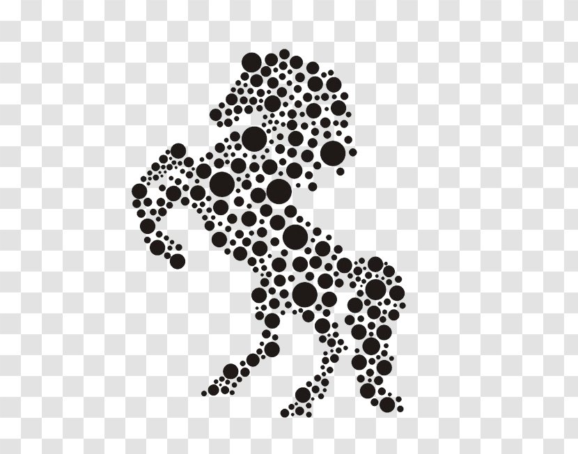 Horse Point - Big Cats - Dots Composed Of Transparent PNG