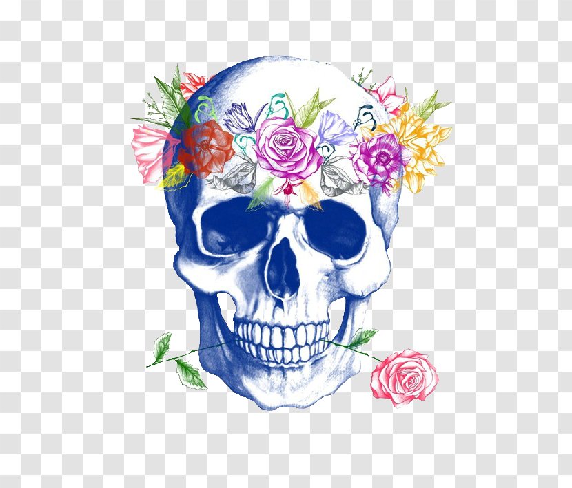 Calavera Human Skull Symbolism Flower Rose Transparent PNG