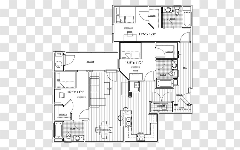 Floor Plan The Pavilion At North Grounds Apartments House Recreation Center - Diagram - Apartment Transparent PNG