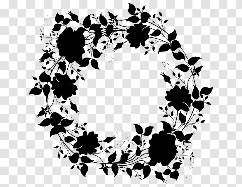 Black & White - Ornament - M Pattern Leaf Font Communication Transparent PNG