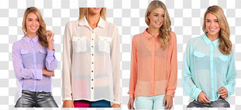 T-shirt Dress Shirt Blouse Jacket Collar - Silhouette - Fashion Summer Discount Transparent PNG