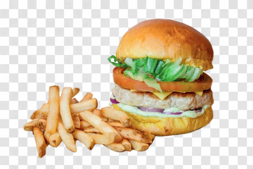 French Fries Hamburger Cheeseburger Buffalo Burger Vegetarian Cuisine - Dish - Junk Food Transparent PNG