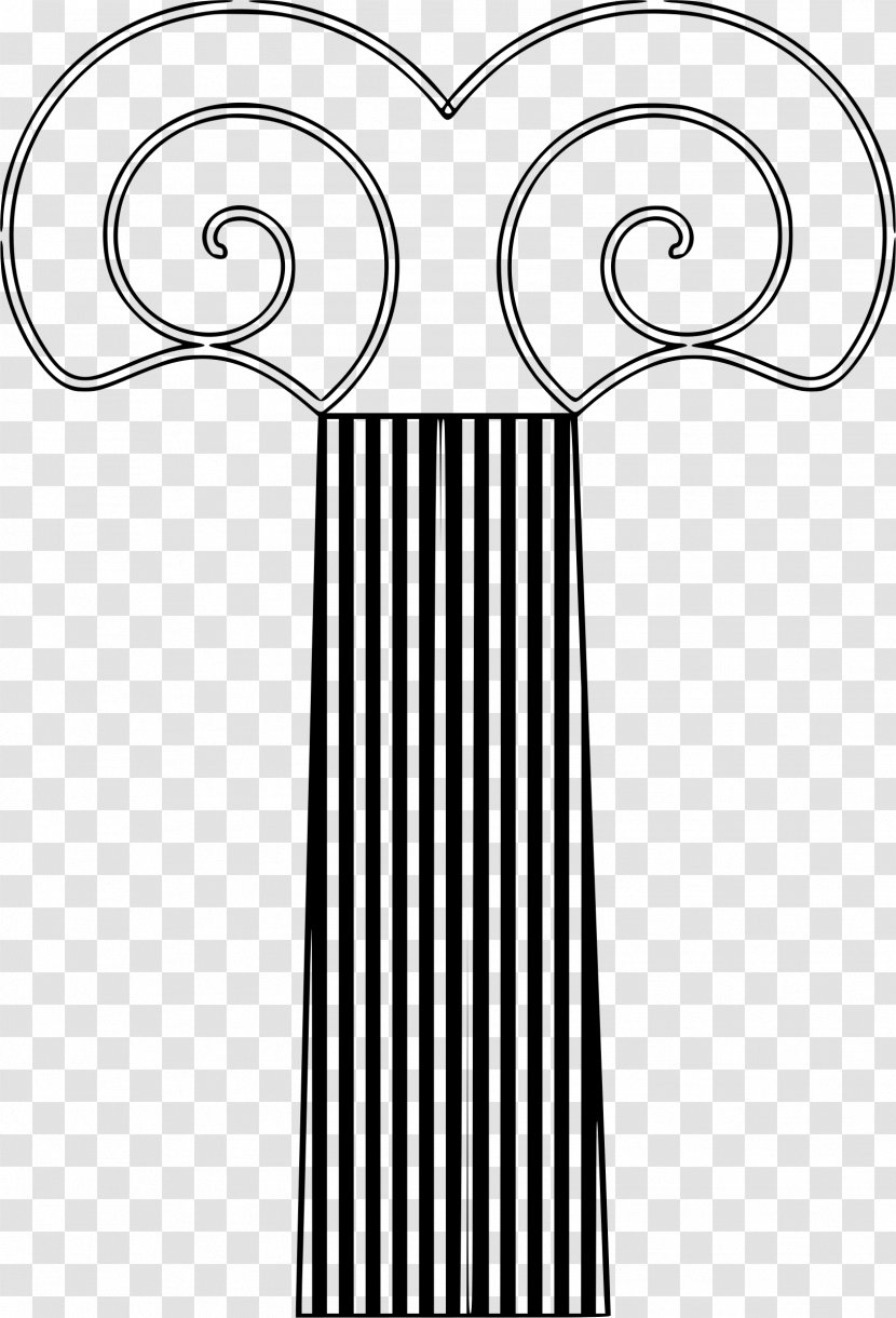 Column Art Clip - Black And White - Pillar Vector Transparent PNG