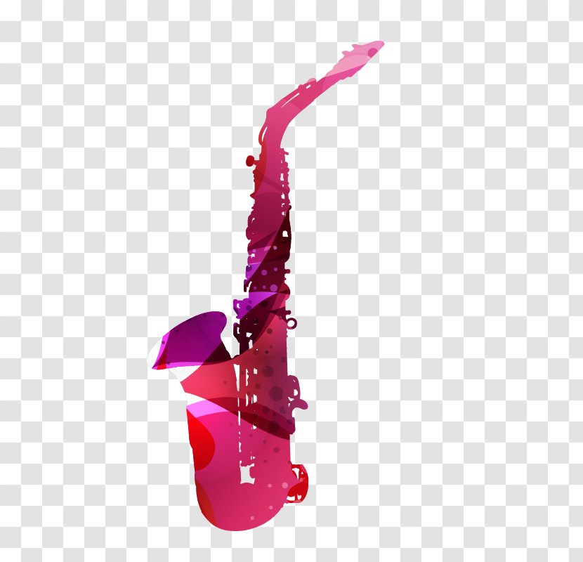 Musical Instrument Saxophone - Silhouette - Purple Cool Transparent PNG