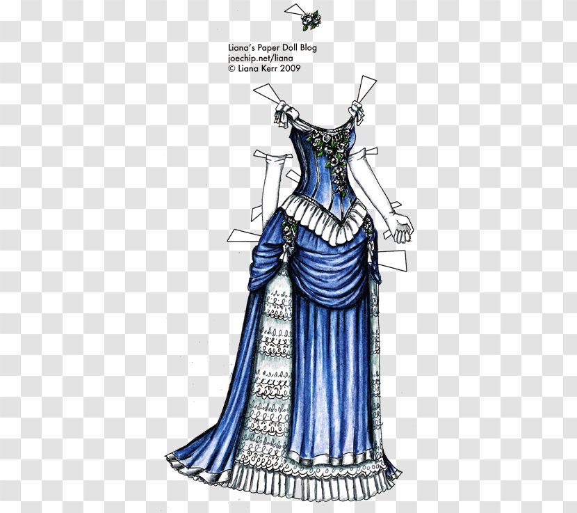 Ball Gown 1880s Dress Evening - Costume - Paper Blue Transparent PNG