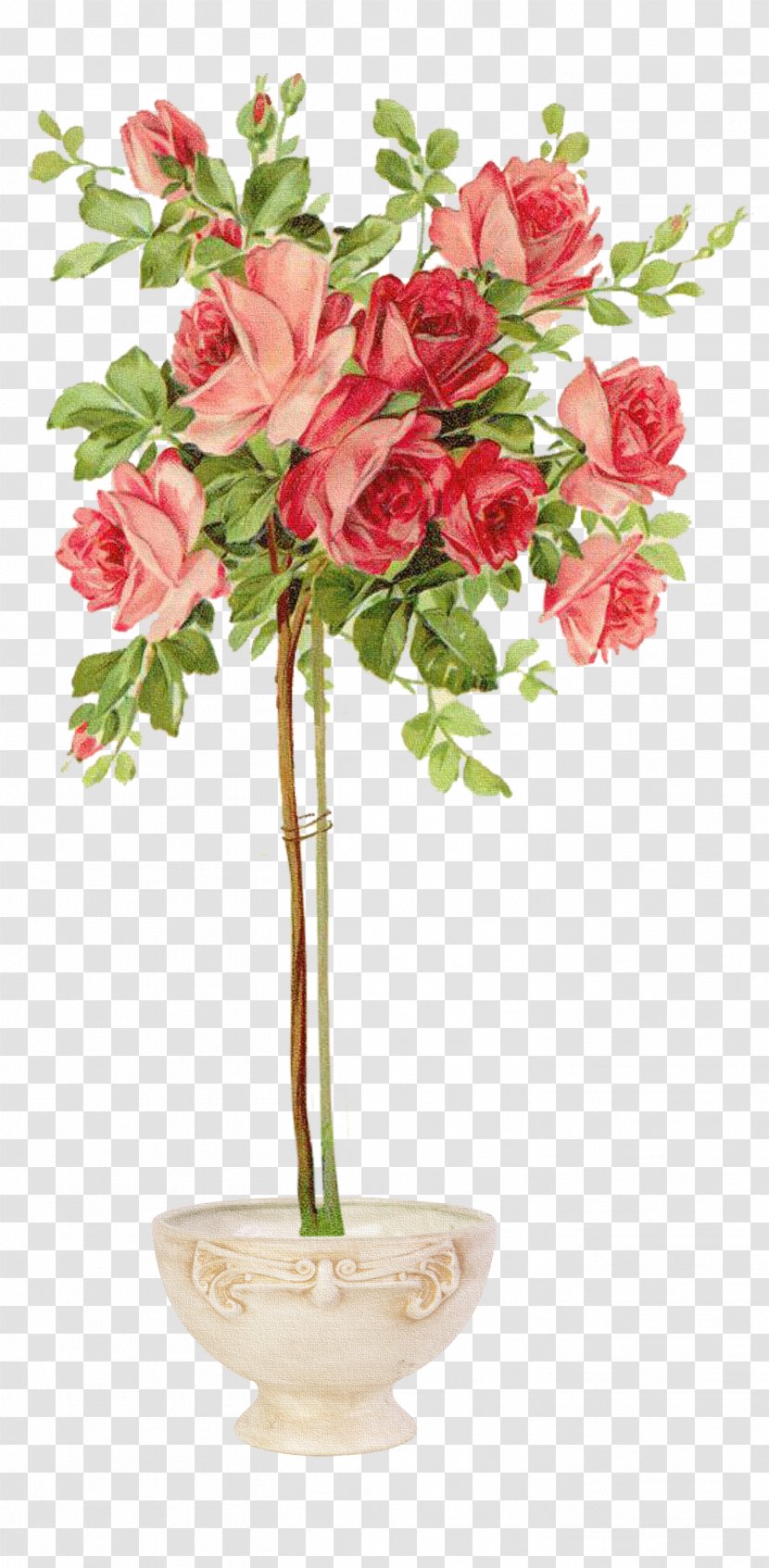 Vintage Clothing Rose Shabby Chic Easter Postcard - Vase - Flower Pot Transparent PNG