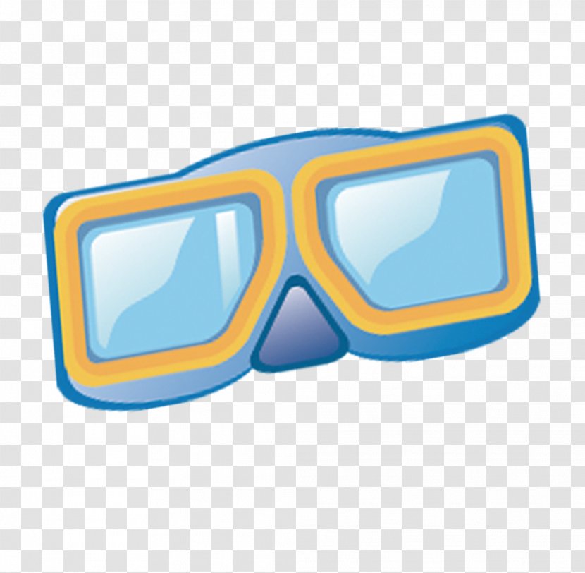 Swimming Goggles Underwater Diving - Blue Transparent PNG