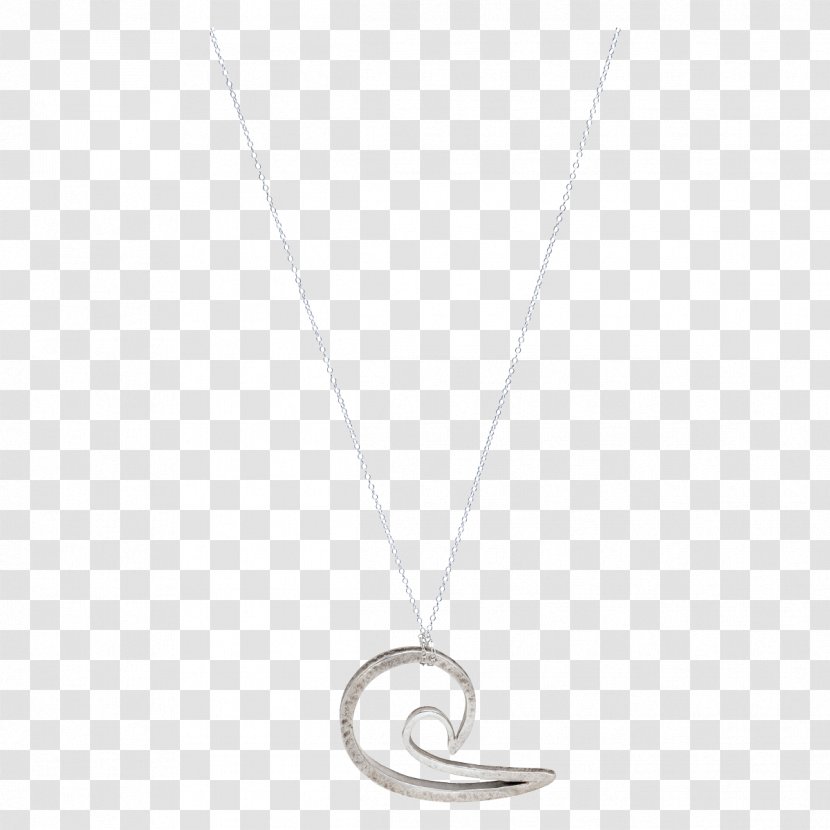 Locket Necklace Silver Chain Jewellery - Wave Transparent PNG