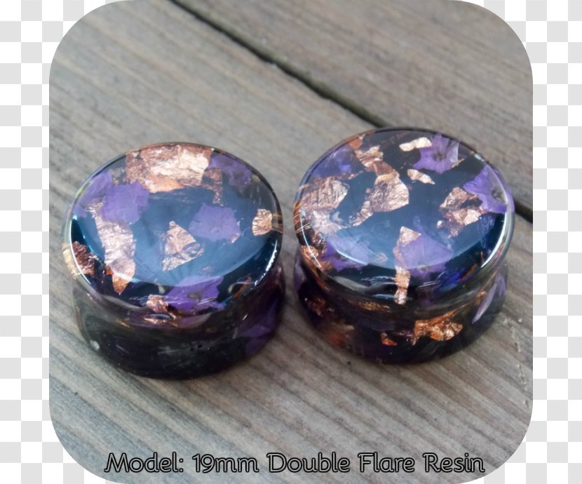 Amethyst Purple Crystal Bead - Ear Plug Transparent PNG