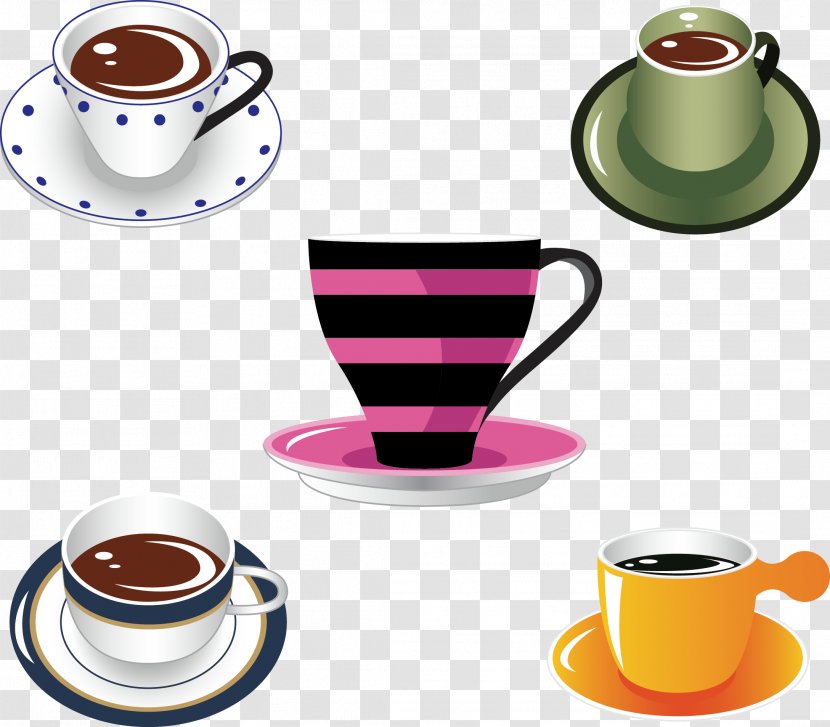 Coffee Cup Tea Cafe - Vector Exquisite Transparent PNG
