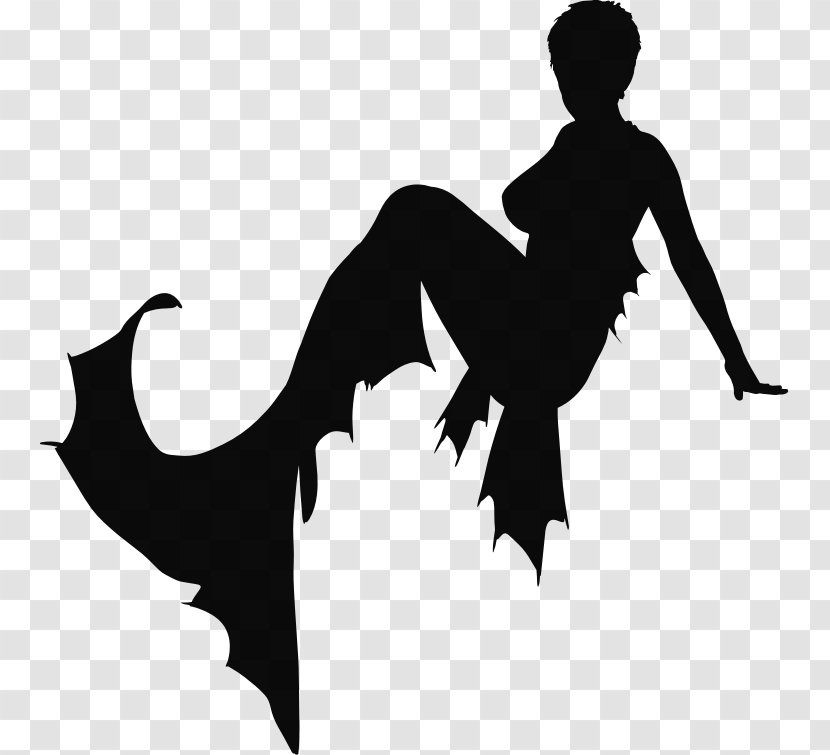 Mermaid Clip Art - Black Transparent PNG