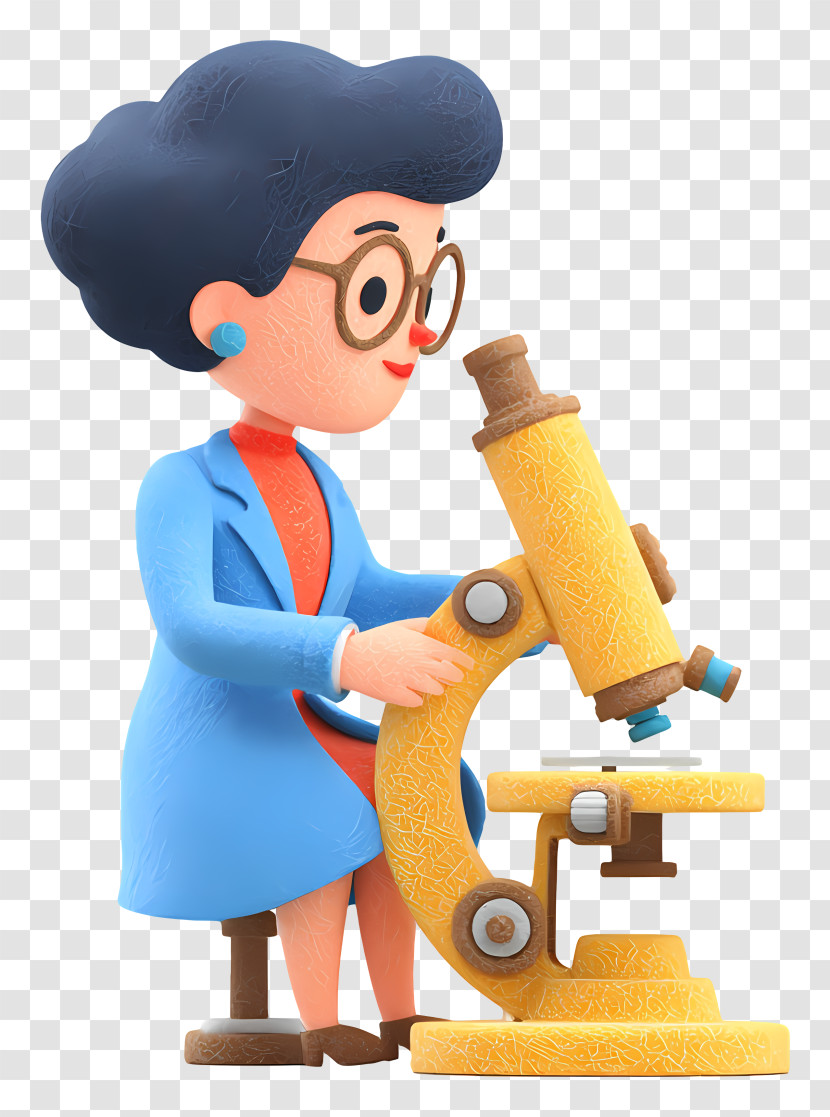 Scientist Working With Microscope - Scientist Using Microscope Transparent PNG