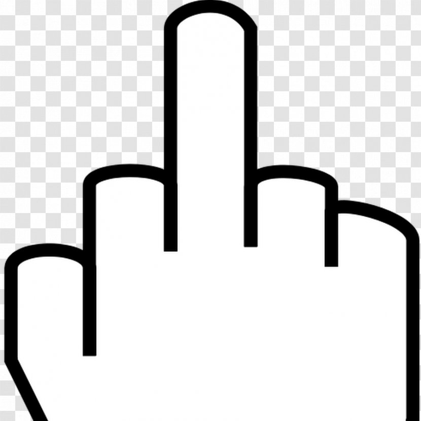 Middle Finger The Clip Art - Black And White - Cock Transparent PNG