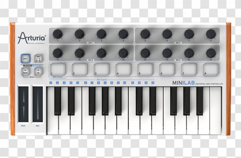 Arturia MiniLab MKII MIDI Controllers Sound Synthesizers 25 - Electronic Musical Instrument - Minilab Transparent PNG
