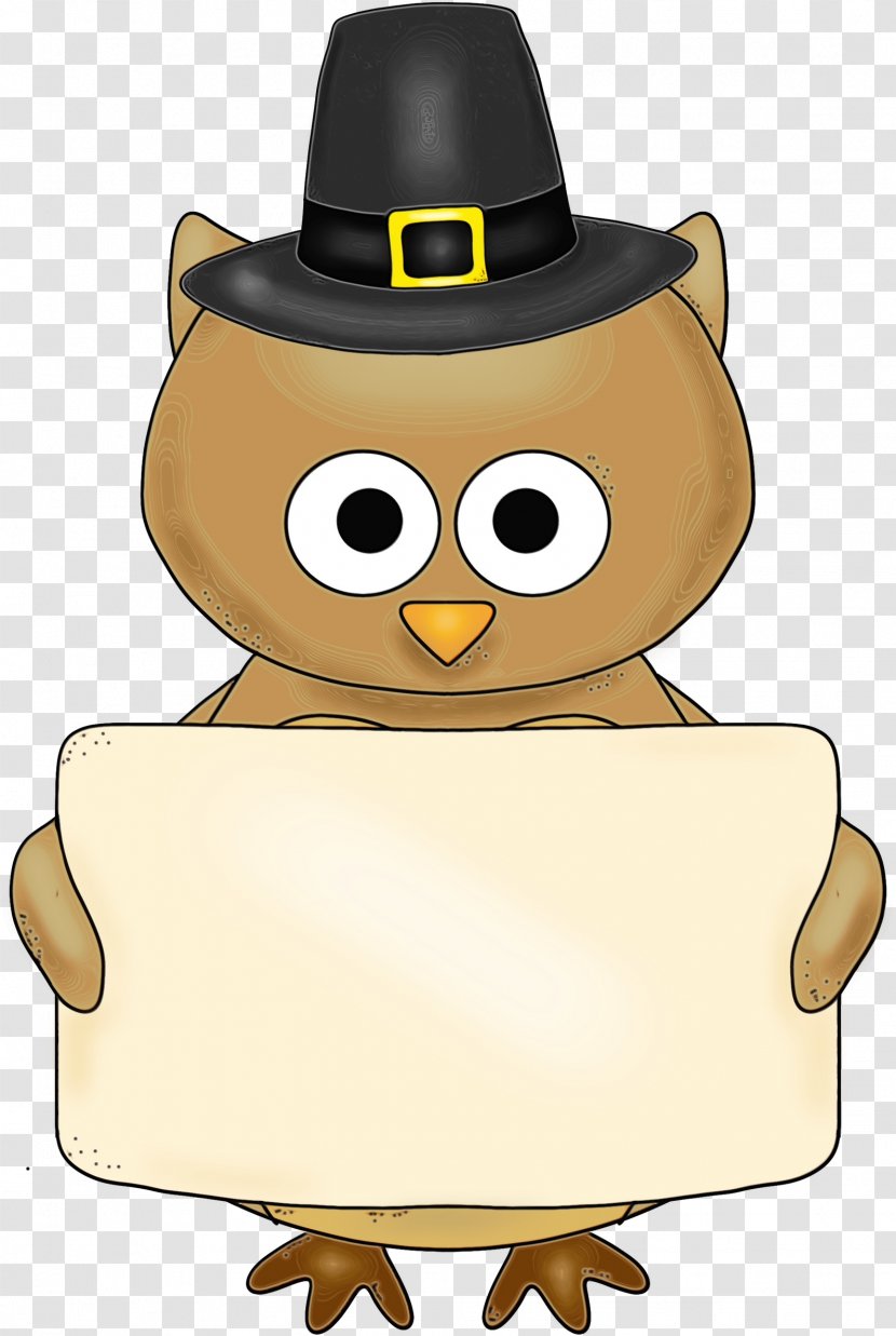 Cartoon Clip Art Owl Hat - Wet Ink Transparent PNG