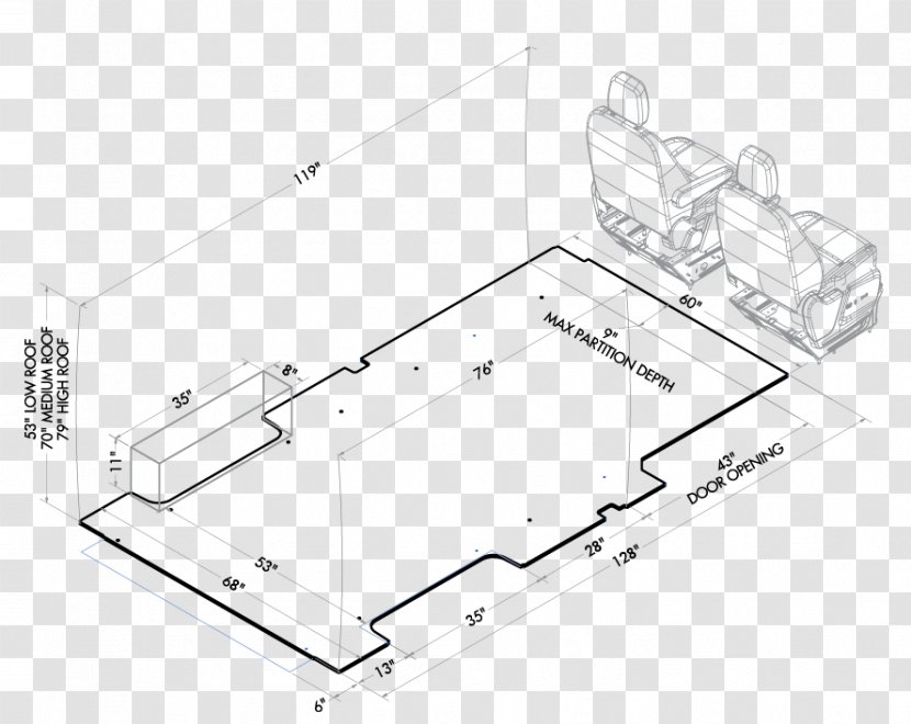 Ford Transit Connect Van Mercedes-Benz Sprinter Car - Roof Plan Transparent PNG