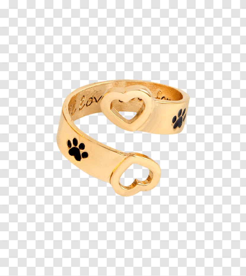 Dog Ring Paw Gold Cat - Charms Pendants Transparent PNG