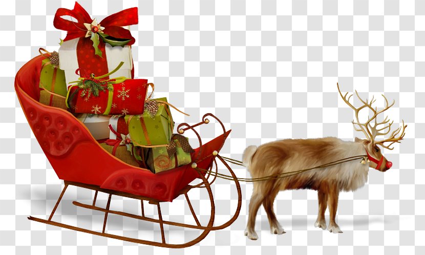 Santa Claus's Reindeer Sled Christmas Day - Tree - Alf Frame Transparent PNG