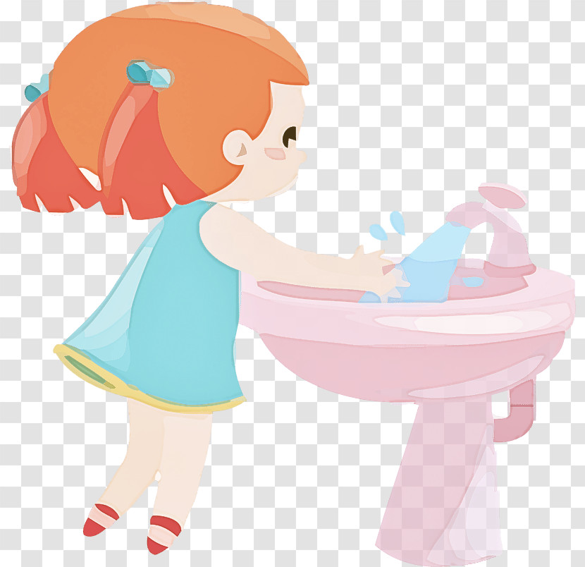 Cartoon Bathing Potty Training Child Play Transparent PNG