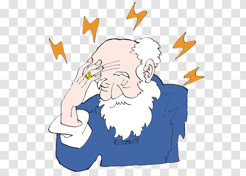 Old Age Headache Illustration - Smile - Bald White-bearded Man Transparent PNG
