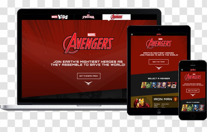 The Avengers Marvel Comics Cinematic Universe Brand Responsive Web Design - Advertising - Kids Transparent PNG